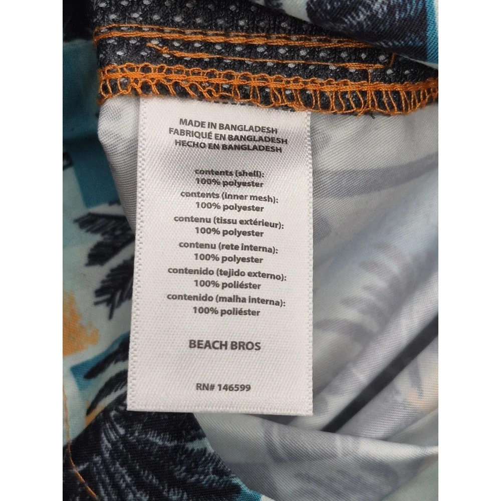 Beach Bros Boys Size 8 Lined UPF Swim Trunks Shorts NEW Tropical Beach Palms
